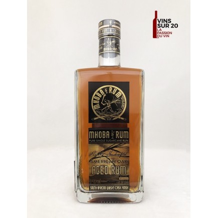 RHUM MHOBA - AMERICAN OAK - AGED RUM - 43° - 70CL - AFRIQUE DU SUD